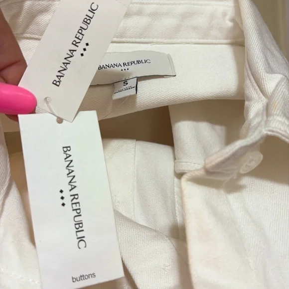 BANANA REPUBLIC White Sleeveless Denim Button Up Dress Size Small NWT - Picture 14 of 17